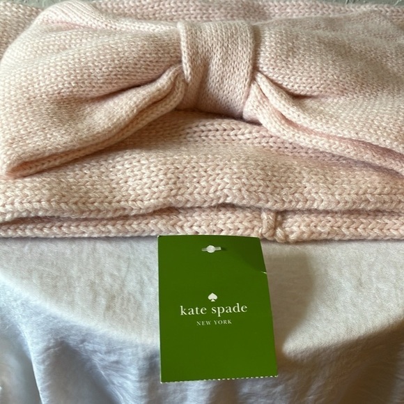 Kate Spade: Pastry Pink Gathered Bow Neckwarmer- Knit - Picture 4 of 15